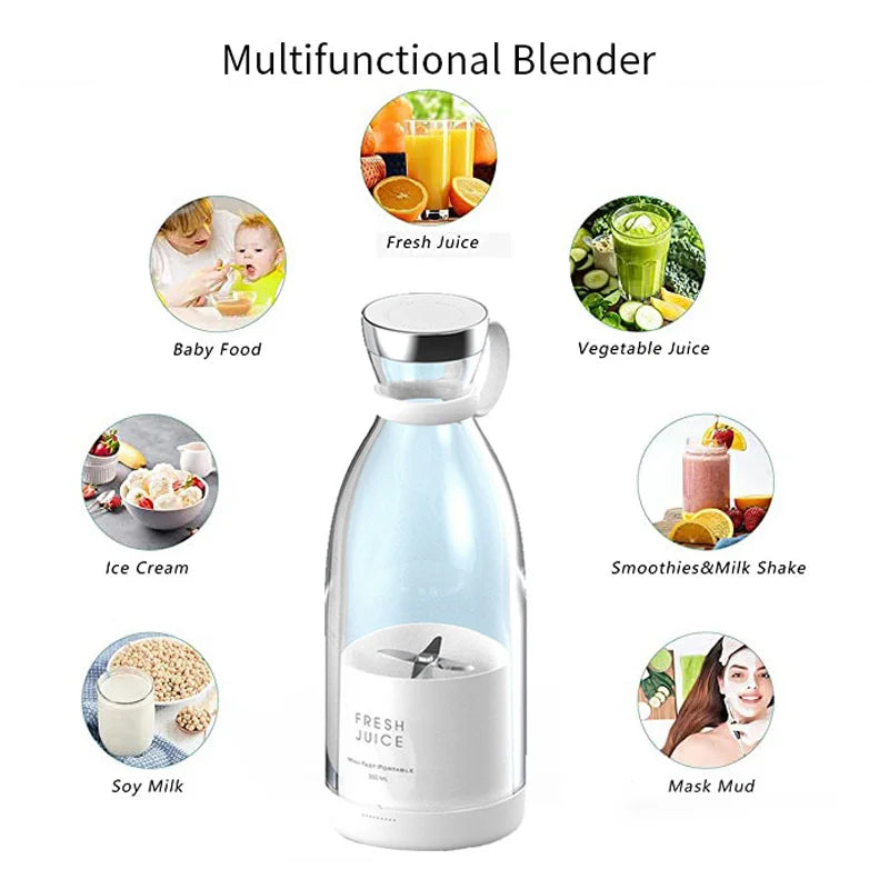 "Compact 350ML Portable Juicer Blender - Blend On-the-Go!"